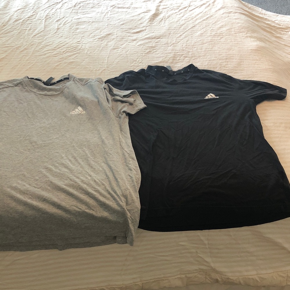 adidas Men’s Short-Sleeve Crew Tee Pair - Black & Gray
